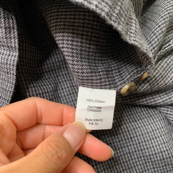 J Crew Shirt Mens XL Extra Large Graphite SLIM Brushed Twill Cotton Shirttail - Picture 6 of 9